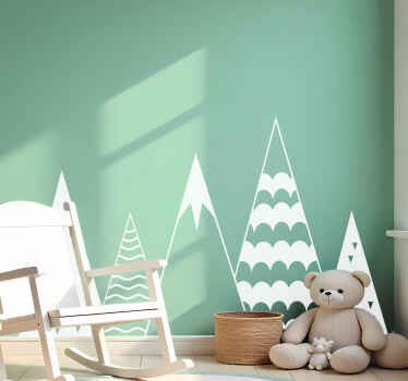 아이들을위한 벽 스티커 기하학적인 하얀 산 - TenStickers