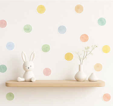 Aquarel stippen muursticker kinderkamer - TenStickers