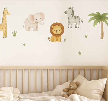 Vinilo infantil conjunto de jungla bohemia - TenVinilo