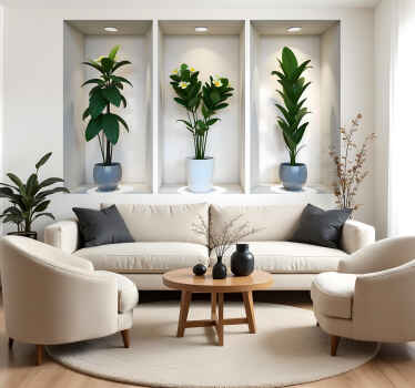 Adesivo murale illusione piante in piccoli spazi - TenStickers