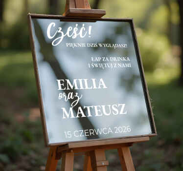 Naklejka na lustro niestandardowe daty ślubu - TenStickers