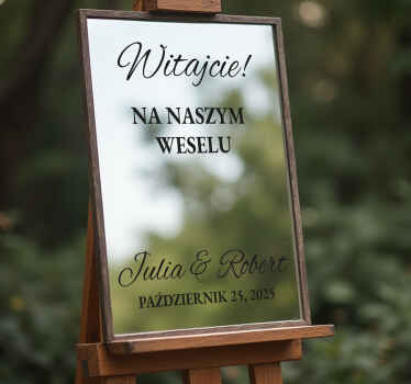 Naklejka na lustro witamy na naszym ślubie - TenStickers