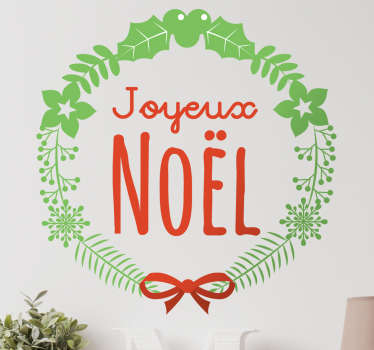 Sticker laurier Joyeux Noel - TenStickers