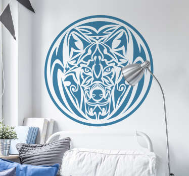 Wolf Tribal Wild Animal Decal - TenStickers