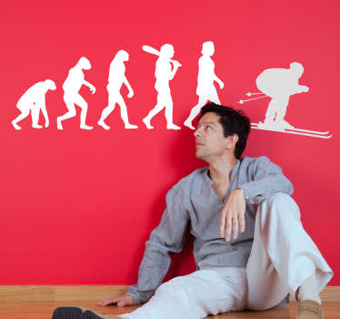 Ski silhouette evolution extreme sports sticker - TenStickers