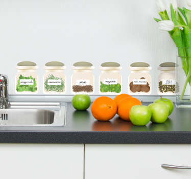 Adesivo per cucina piante aromatiche - TenStickers