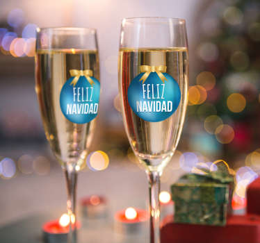 Pegatina para copas feliz Navidad - TenVinilo