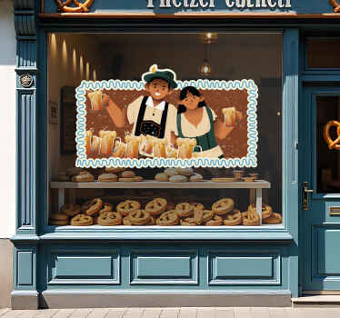 Aufkleber Oktoberfest Kellnerin mit Bier - TenStickers