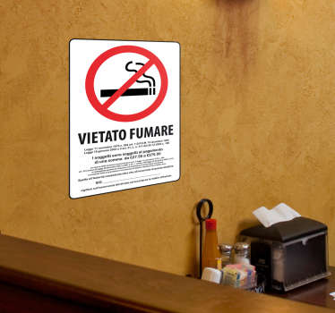Adesivo segno vietato di fumare - TenStickers