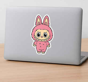 Pink monster doll laptop skin - TenStickers