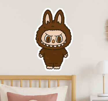 Bruine monsterpop muursticker kinderkamer - TenStickers
