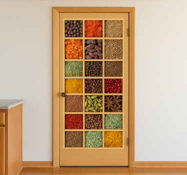 Realistic food spices door sticker - TenStickers