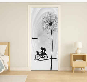 3d regrat in kolo nalepka za vrata - TenStickers