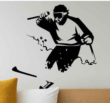 Freerider mélyen a hóban extrém sport matrica - TenStickers