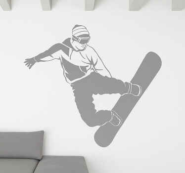 Vinilo deporte extremo snowboarder mudo agarra - TenVinilo