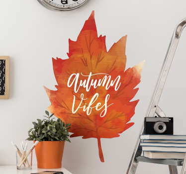 Nálepka s jesennými vibráciami lístia na steny - Tenstickers