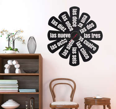 Vinilo reloj que dice las horas - TenVinilo