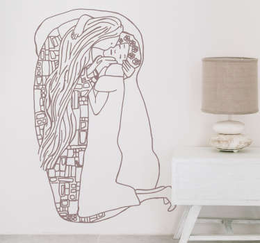 Klimt Kiss wall art sticker - TenStickers