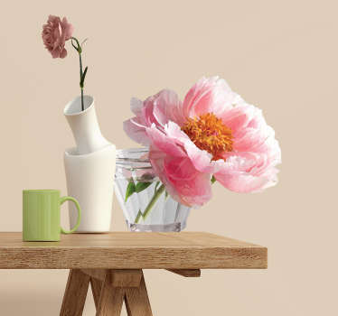 Decorative Pink Flower Sticker - TenStickers