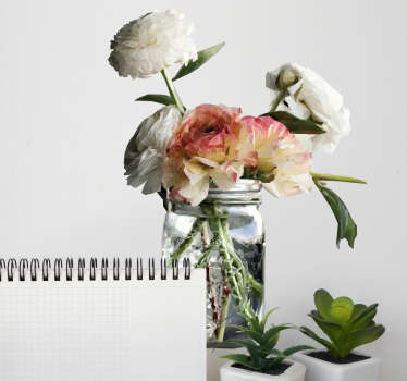 Vinil decorativo de jarro com flores - TenStickers