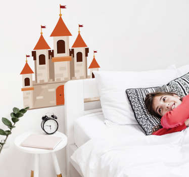 Rustic Castle Sketch Kids Sticker - TenStickers