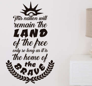 Land van de dapperen quotes sticker - TenStickers