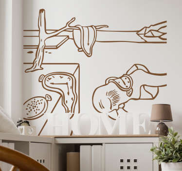 As tuas paredes de casa carecem de arte, se sim temos este vinil decorativo com o famoso quadro dos relógios de arte de Salvador Dalí.