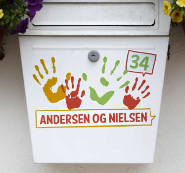 Familie postkasse klistermærke - TenStickers
