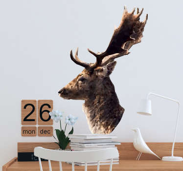 Ren geyiği yan görünüm vahşi hayvan çıkartma - TenStickers