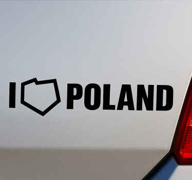Naklejka na samochód kocham polskę - TenStickers