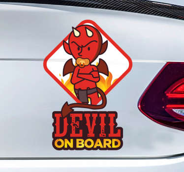 Adesivo auto Devil on board - TenStickers