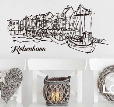 Silhuet Nyhavn wallsticker - TenStickers