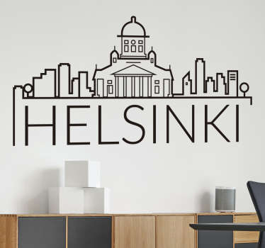 헬싱키 도시 스카이 라인 실루엣 스티커 - TenStickers
