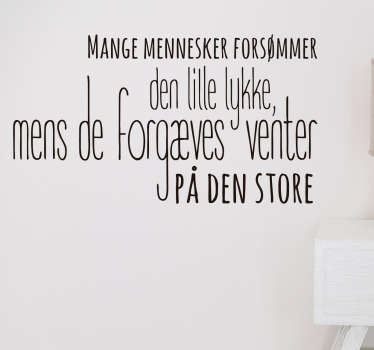 Lykke citat wallsticker - TenStickers