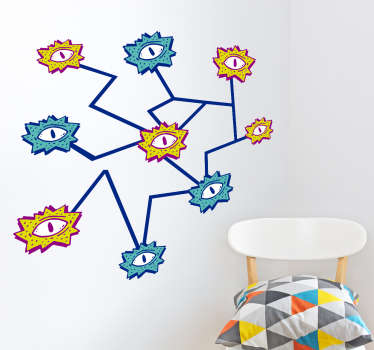 Sticker mural dessins d'yeux - TenStickers