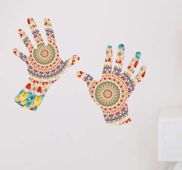 Kaleidoscope colorful hands Abstract Sticker - TenStickers