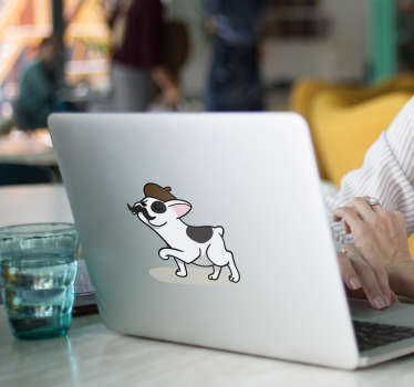 Parisian Bulldog laptop sticker - TenStickers