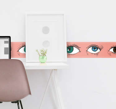 Vinilo cenefa ojos dibujados - TenVinilo