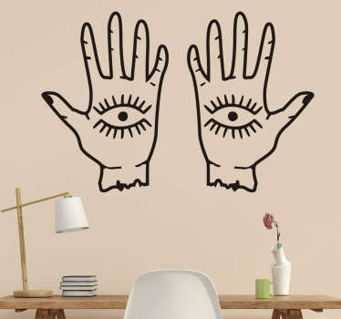 Eyes on hands wall art sticker - TenStickers