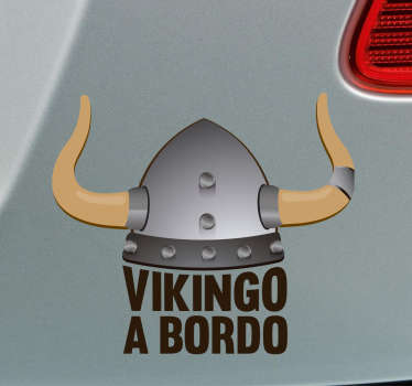 Pegatina bebé a bordo casco vikingo - TenVinilo