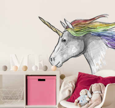 Drawing of unicorn drawing Sticker - TenStickers