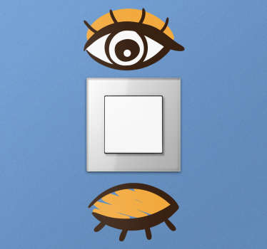 Adesivo para interruptor abre e feche olhos - TenStickers