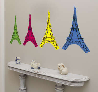 Eiffel Tower pop art paris wall sticker - TenStickers