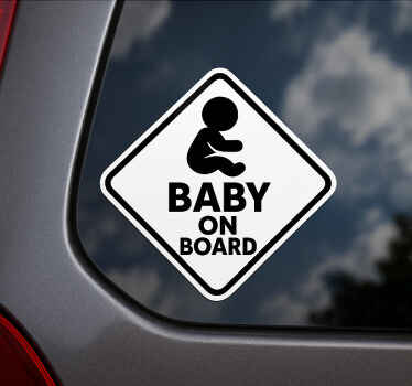 Black and white design Baby on board sticker - TenStickers