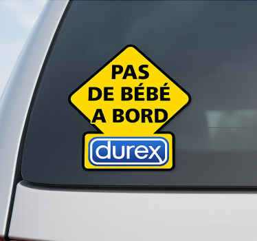 Autocollant bébé à bord panneau jaune interdit aux bébés - TenStickers