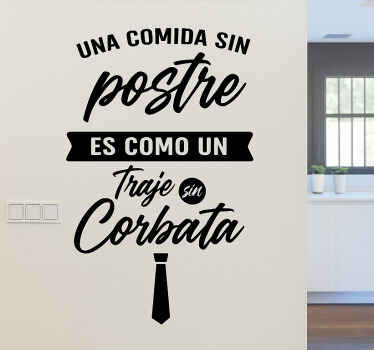 Vinilo para cocina comida sin postre - TenVinilo