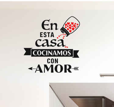 Vinilo para cocina cocinamos con amor - TenVinilo