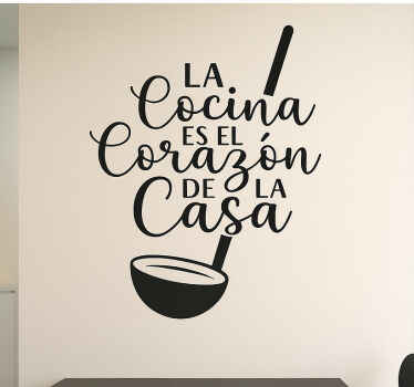 Vinilo para cocina alma hogar con cuchara - TenVinilo
