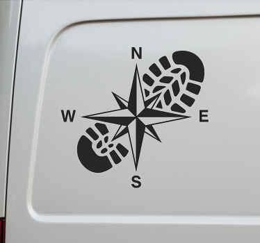 Compass Rose Shoe campervan decal - TenStickers