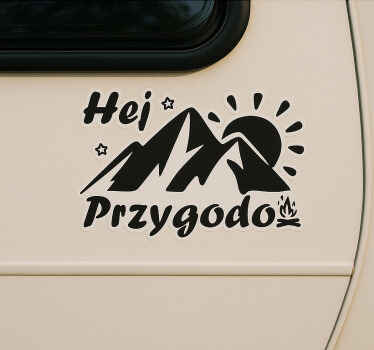 Naklejka na Kampery krajobraz górski hej przygodo! - TenStickers
